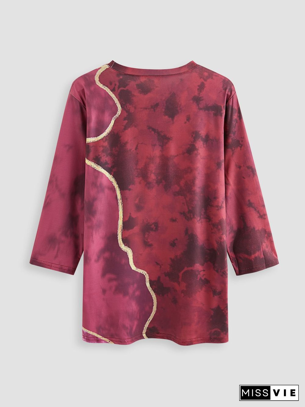 Printed Long Sleeve Crew Neck Casual T-shirt