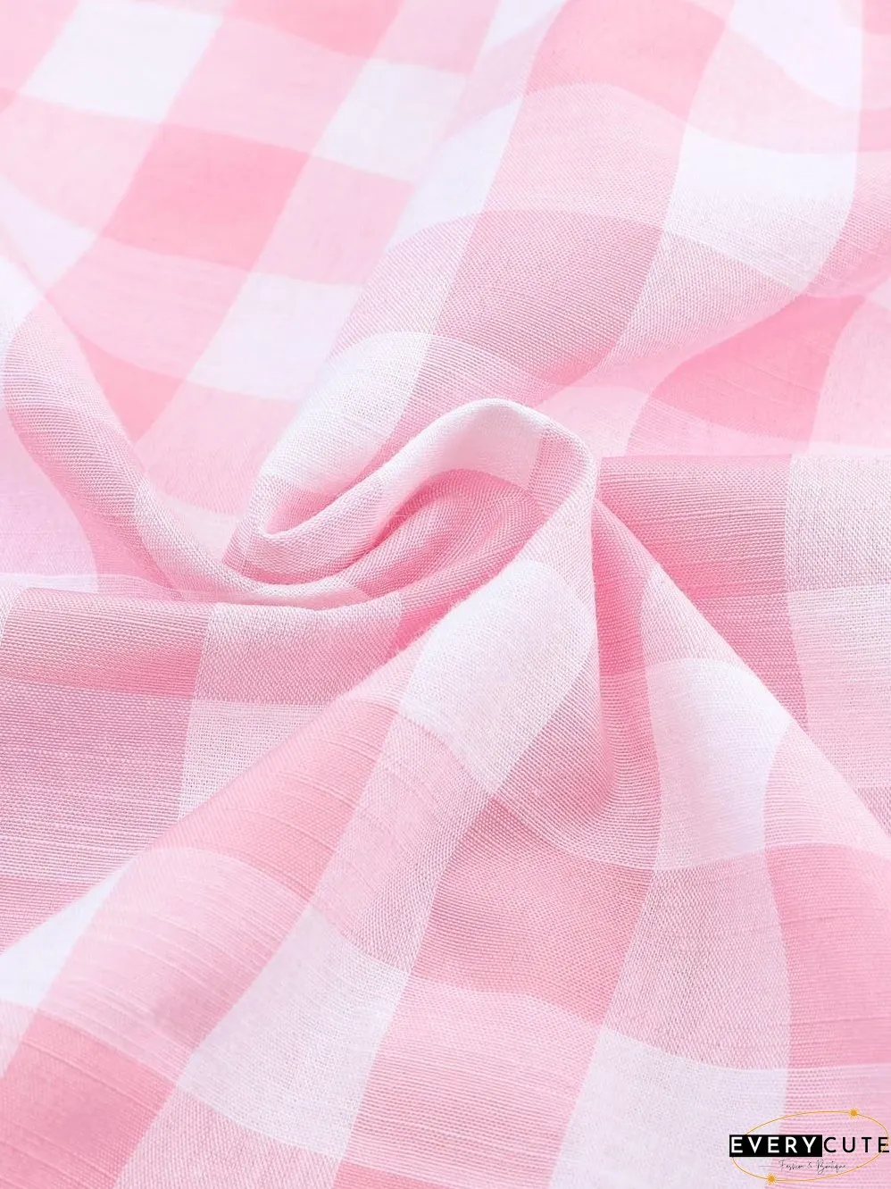 Cute Pink and White Plaid Shirt