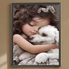 >SALE<5D DIY Full Round Drill Diamond Painting Big Eye Cute Girl Home Decor 30x40cm
