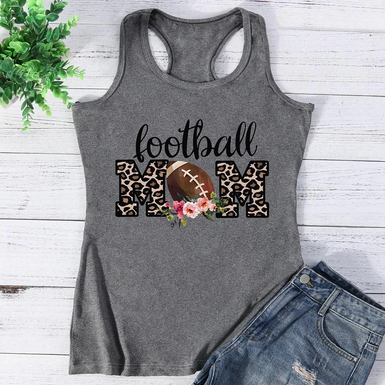 Football Mom leopard Vest Top-Annaletters