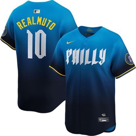 Men's Philadelphia Phillies #10 J.T. Realmuto  Blue 2024 City Connect Limited Player Jersey