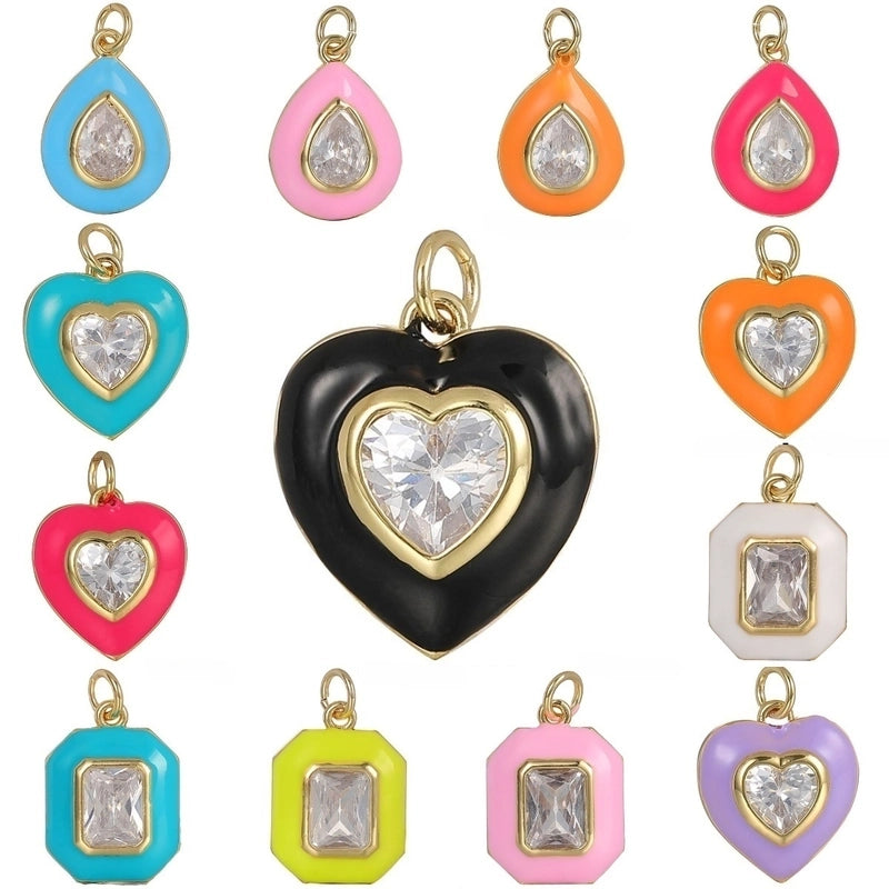 1 Piece 29 * 16mm Copper Artificial Gemstones Heart Shape Jewelry Accessories Pendant Chain