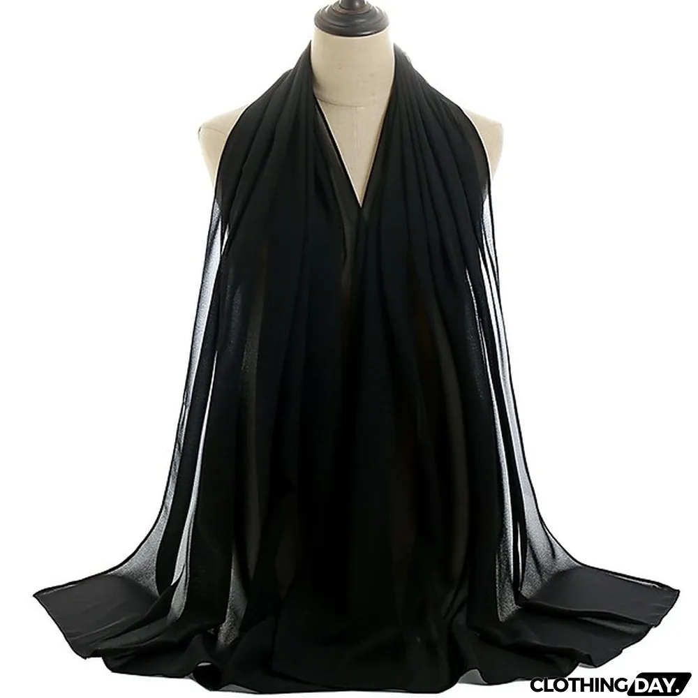180*75cm Muslim Fashion Chiffon Hijab Scarf Women Scarves Long Shawl Islamic Hijabs Simple Head Scarf Solid Wrap Turban