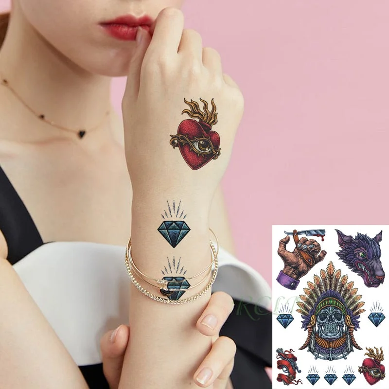 Waterproof Temporary Tattoo Sticker Halloween cool Tribal totem fake tatto Sex flash tatoo tatouage Stickers for girl women men