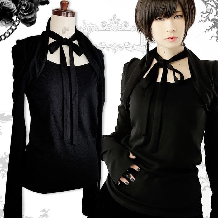 [Reservation] Black Gothic Changable Stripe T-Shirt SP178833