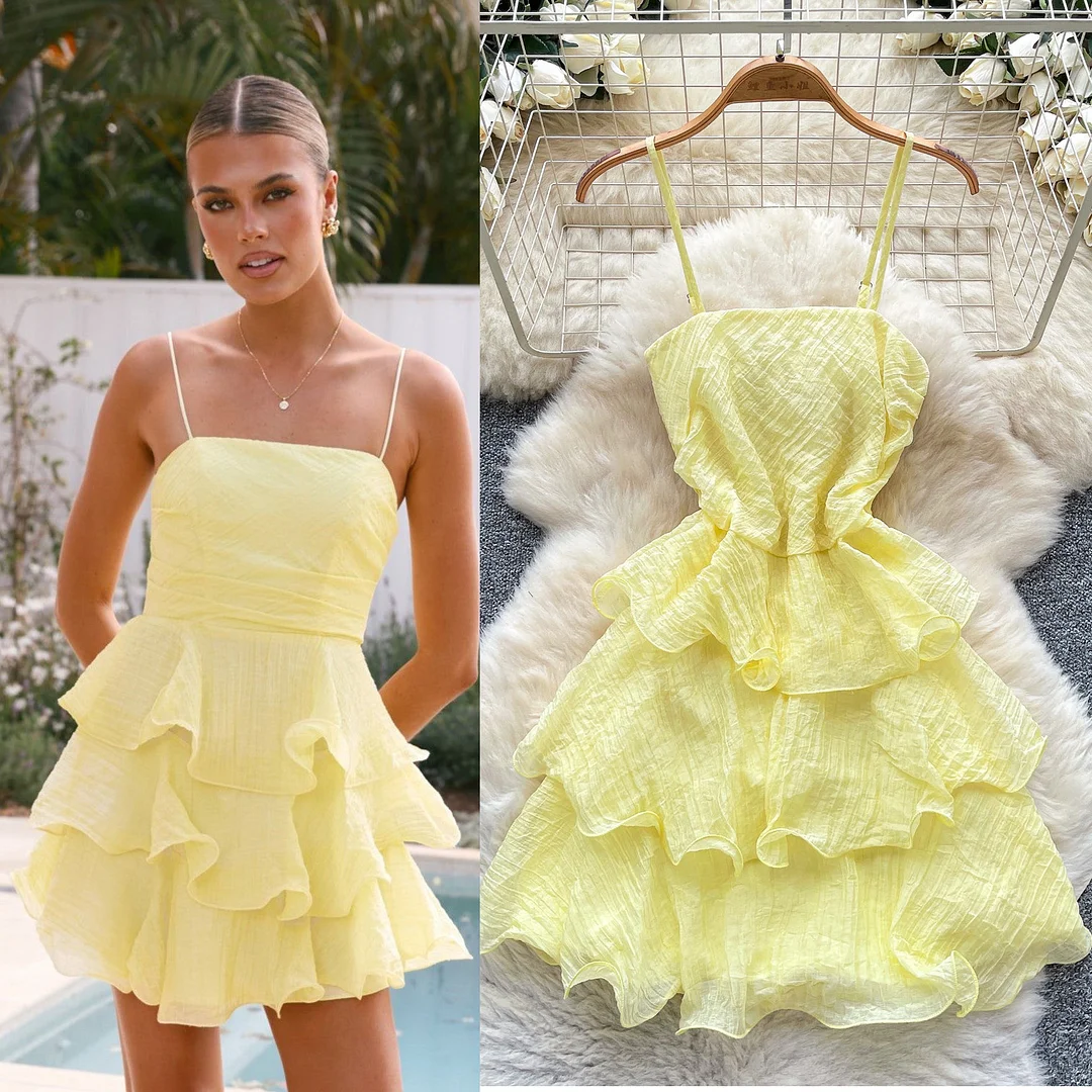 Nigikala Nigikala Dress Female High-End Light Luxury Famous Bubble Bubble Sleeve Dress Design Feel Waist Strap Fluffy French Dress