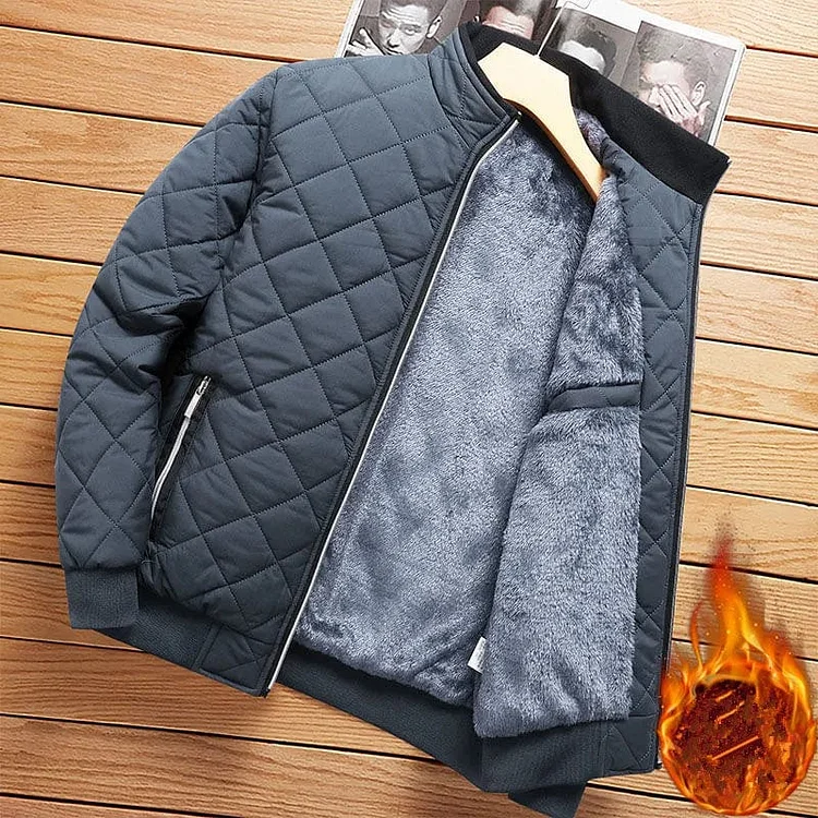 Honto Bomber Jacket Stand-Up Collar Zipper Pockets Fluffy Long Sleeve Down Coat