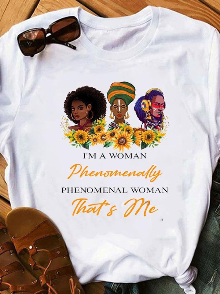 Women Black Girl Letters Print Short-sleeved Feminism T-shirt-2