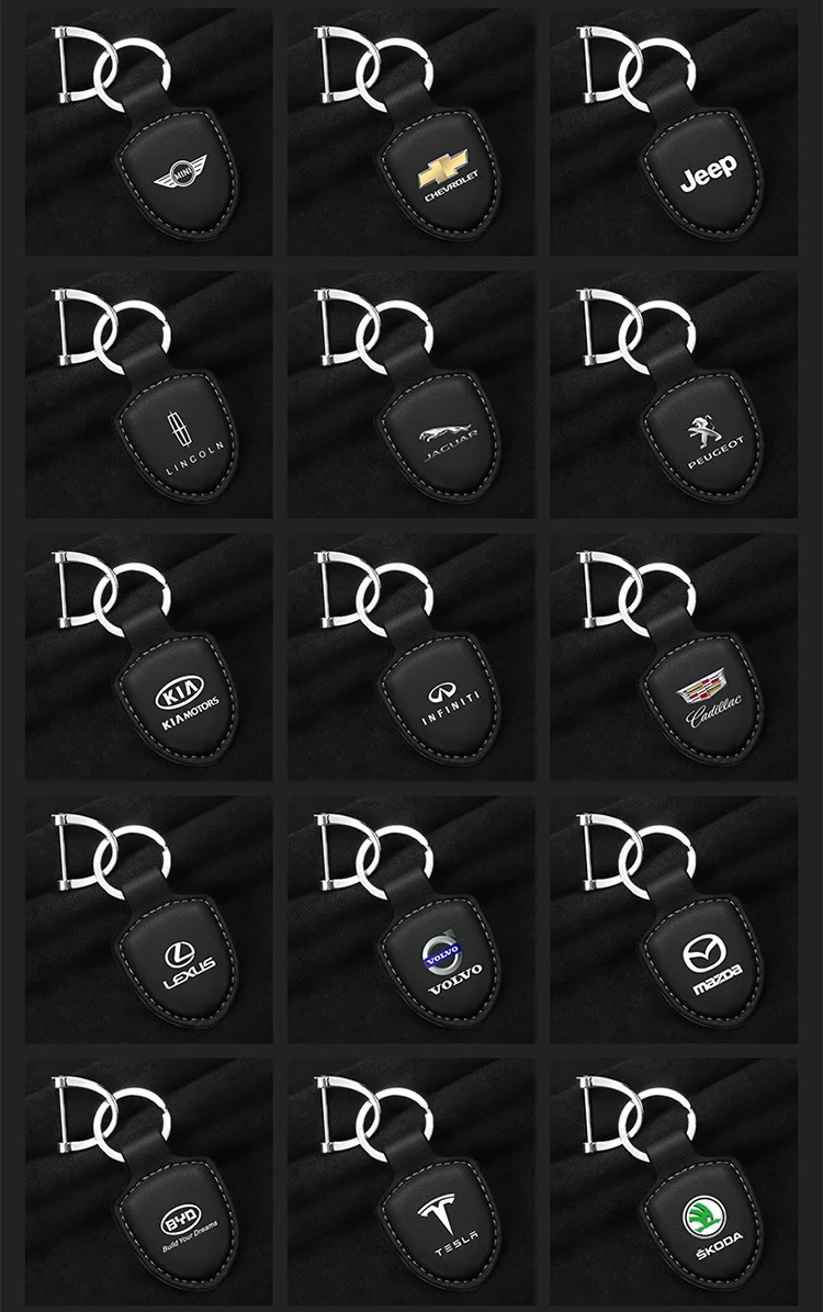 High-end genuine leather car key pendant with car LOGO