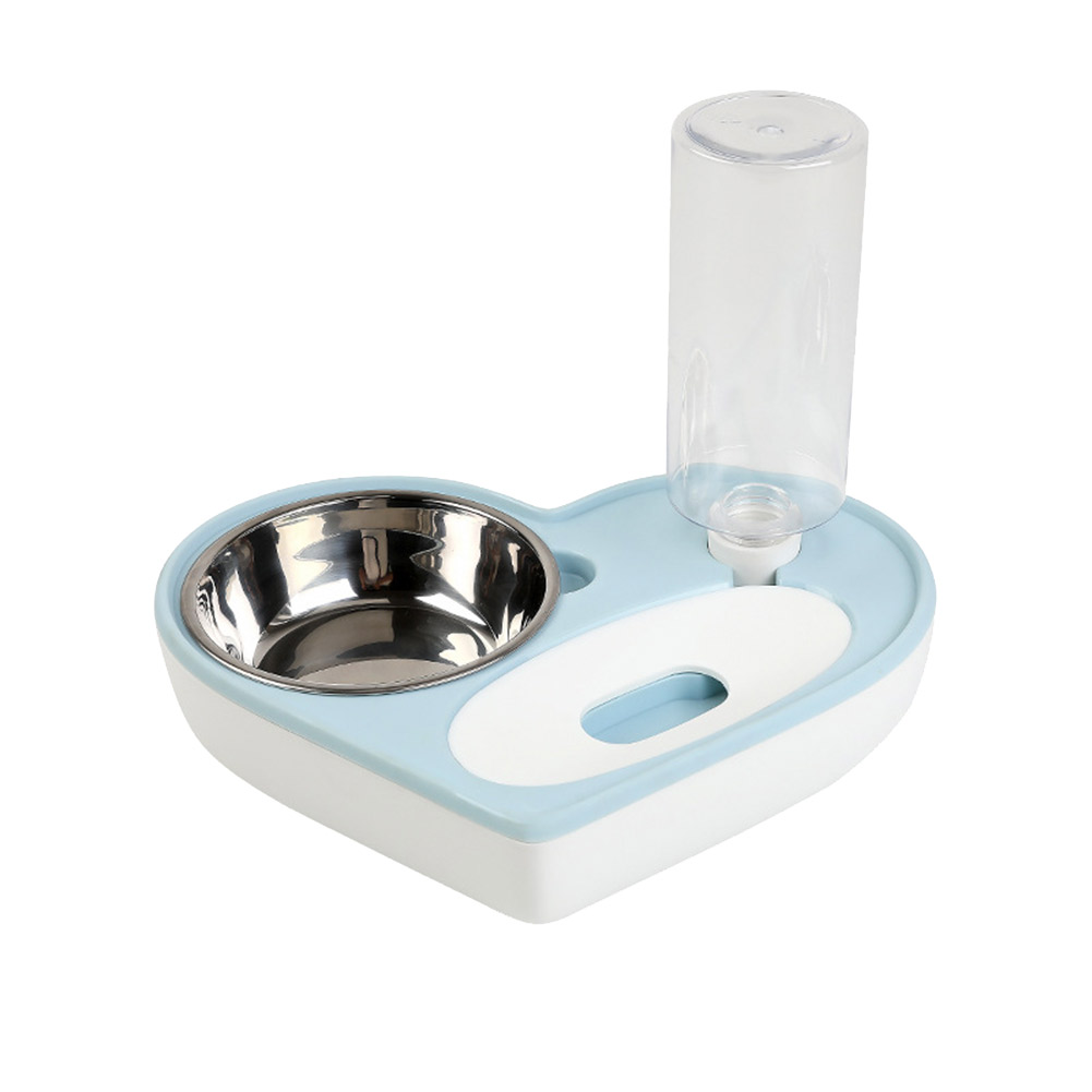 

Double Pet Bowls Dog Food Water Automatic Feeder Dish Cat Feeding Container, Blue, 501 Original