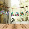 (US Local)6Pcs Double Sided Special Shaped Hummingbird Diamond Painting Keychain Decor