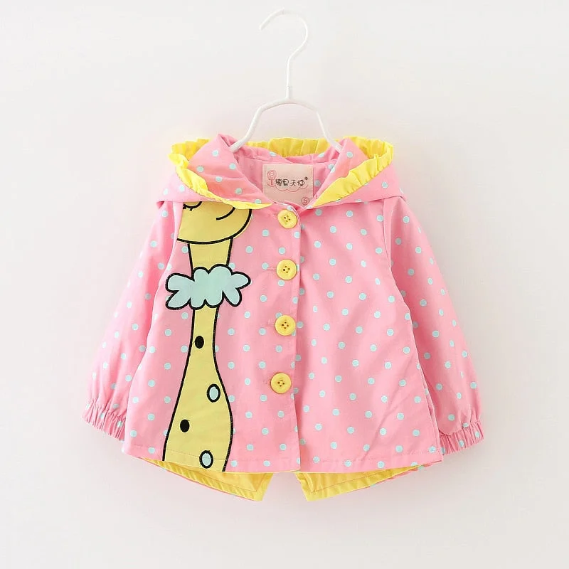 LZH 2022 New Autumn Spring Fashion Kids Windbreaker For Baby Girls Hooded Jacket Children Trench Coat Newborn Clothes 1 2 3 Year