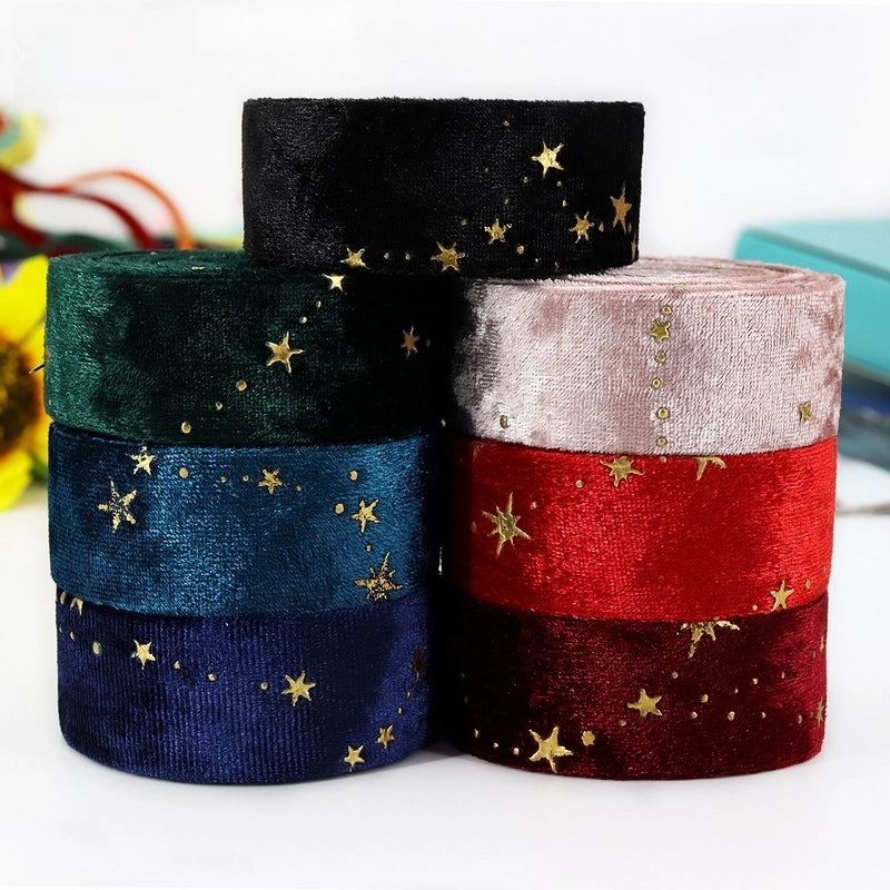 Yongjia Baotong Diy Hair Accessories Material Bronzing Velvet Double-sided Webbing Gold Diamond Velvet Cloth Accessories Ribbon