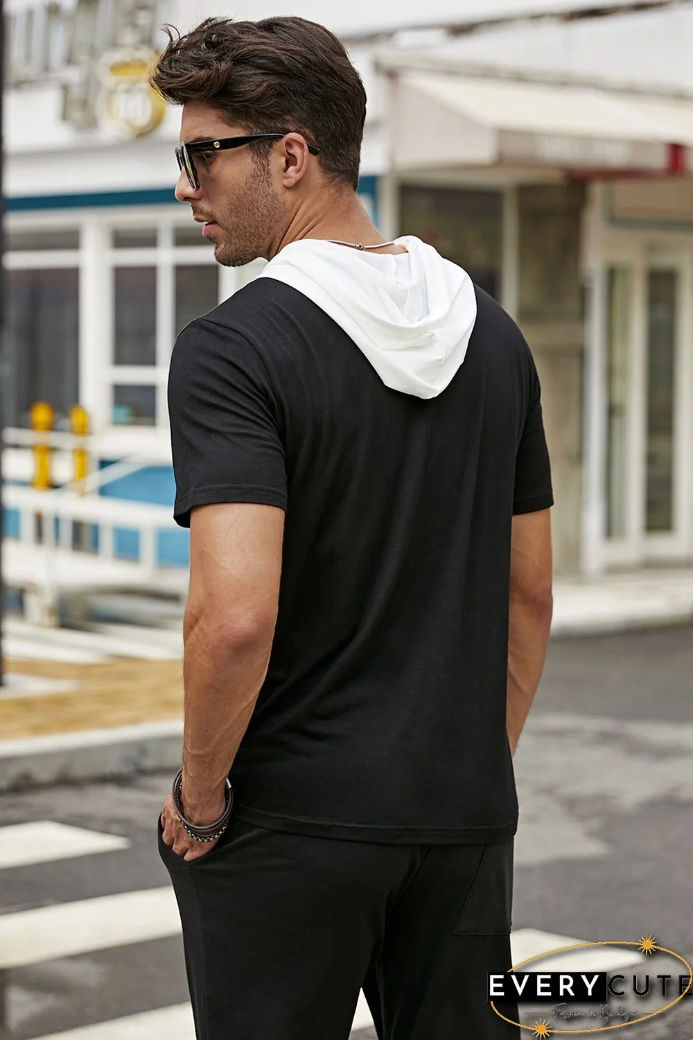 Men's Hooded Short Sleeve T-shirt