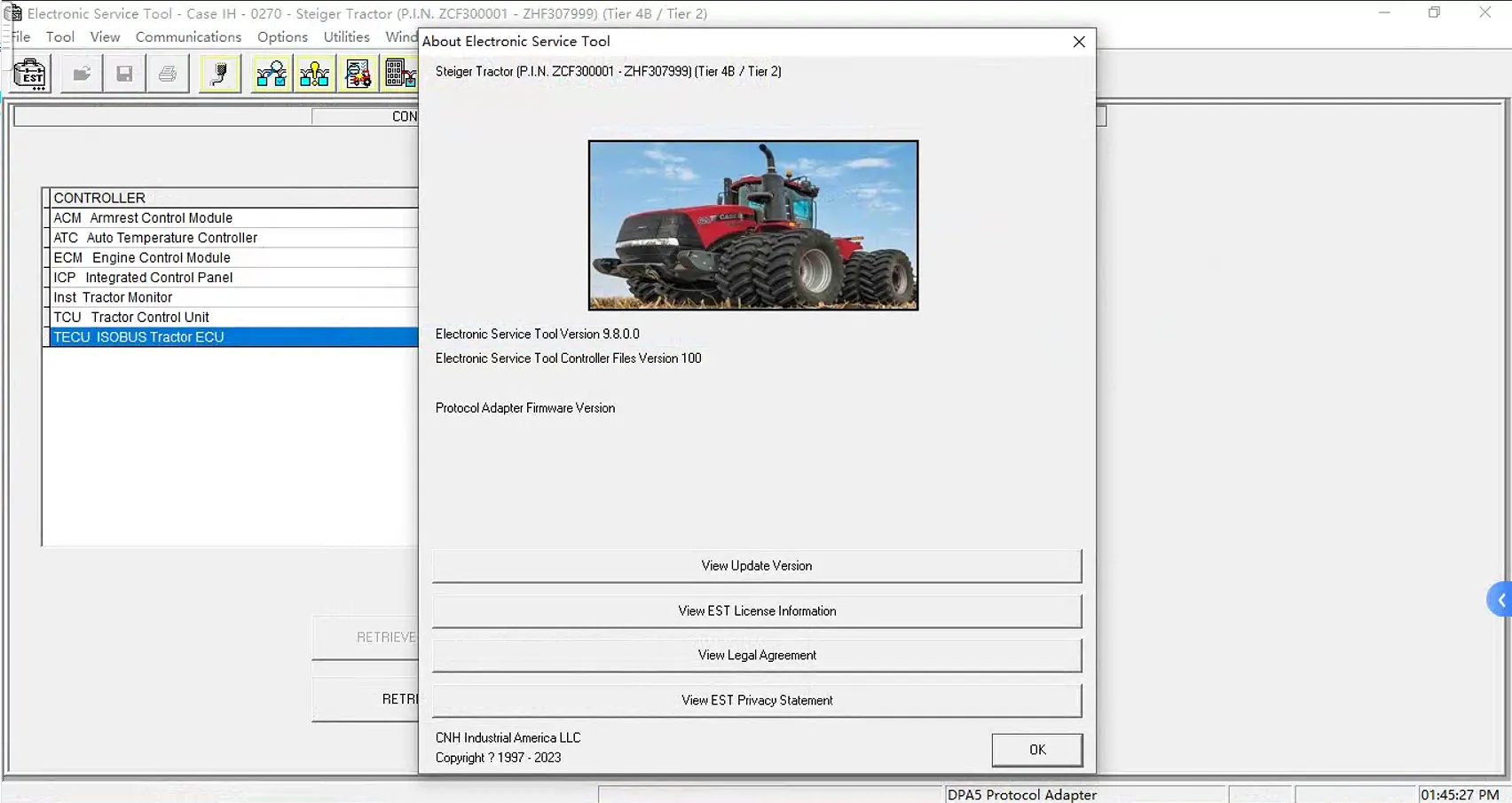 Case New Holland software 9.8