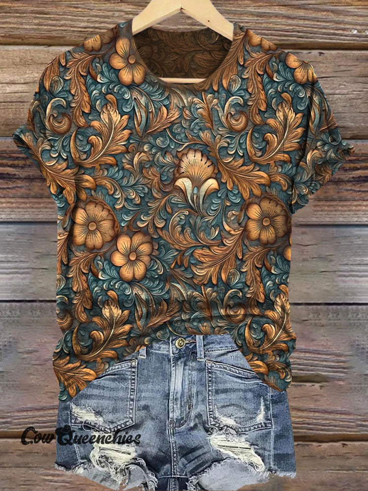 Vintage Floral Art Print T-Shirt