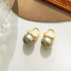 Elegant Grey White Pearl Earrings