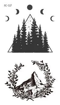 Small Sexy Lips Leaf Black Cartoon Temporary Tattoo Cute Star Tattoo Sticker Love Women Body Finger Art Waterproof Tatoo