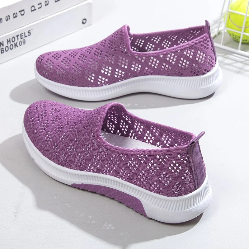 Woherb NEW Summer Korean Mesh Comfortable Women Shoes Breathable Hollow Sports Walking Sneakers Casual Flat Ladies