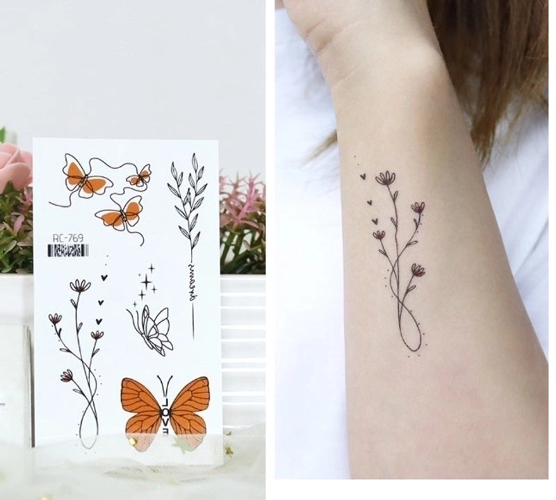 Butterfly Water Transfer Sticker Artificial Decorations3