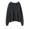 Half Zip Goat Cashmere Hoodie Women's AutumnWinter LongSleeved Solid Color Drawstring Loose Fitting Pullover Knit Jumper Sweater