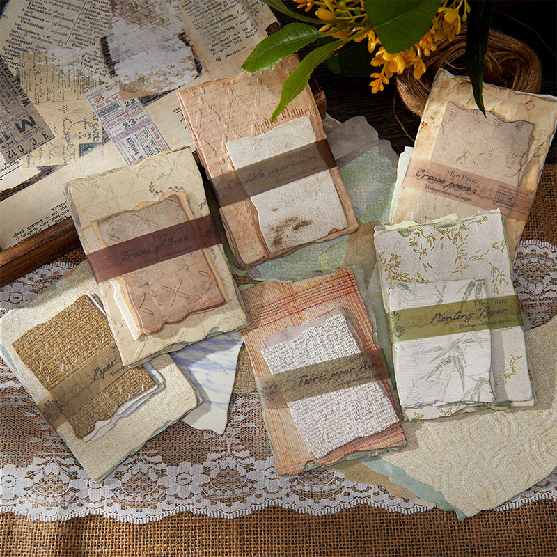 저널세이 천과 종이 재미 시리즈 빈티지 꽃 패턴 소재 종이