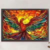 >SALE<Full Embroidery Cotton Thread 11CT Print Stain Glass Phoenix Cross Stitch60x40cm