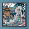 Kimono Geisha Girl 5D DIY Gemstone paintings Partial Special Shaped Diamond Painting 30*30cm
