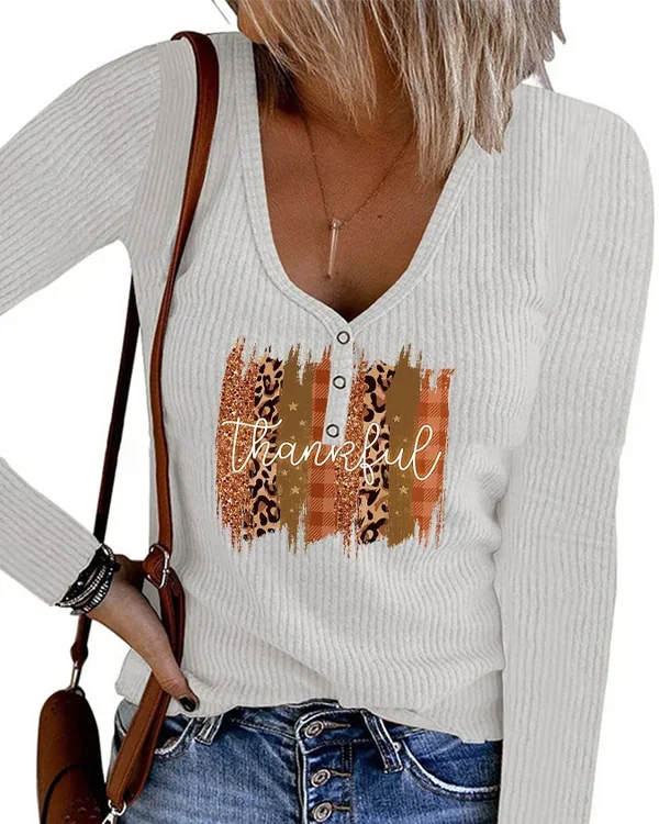 Fashion Print Pit Strip Long Sleeve T-shirt