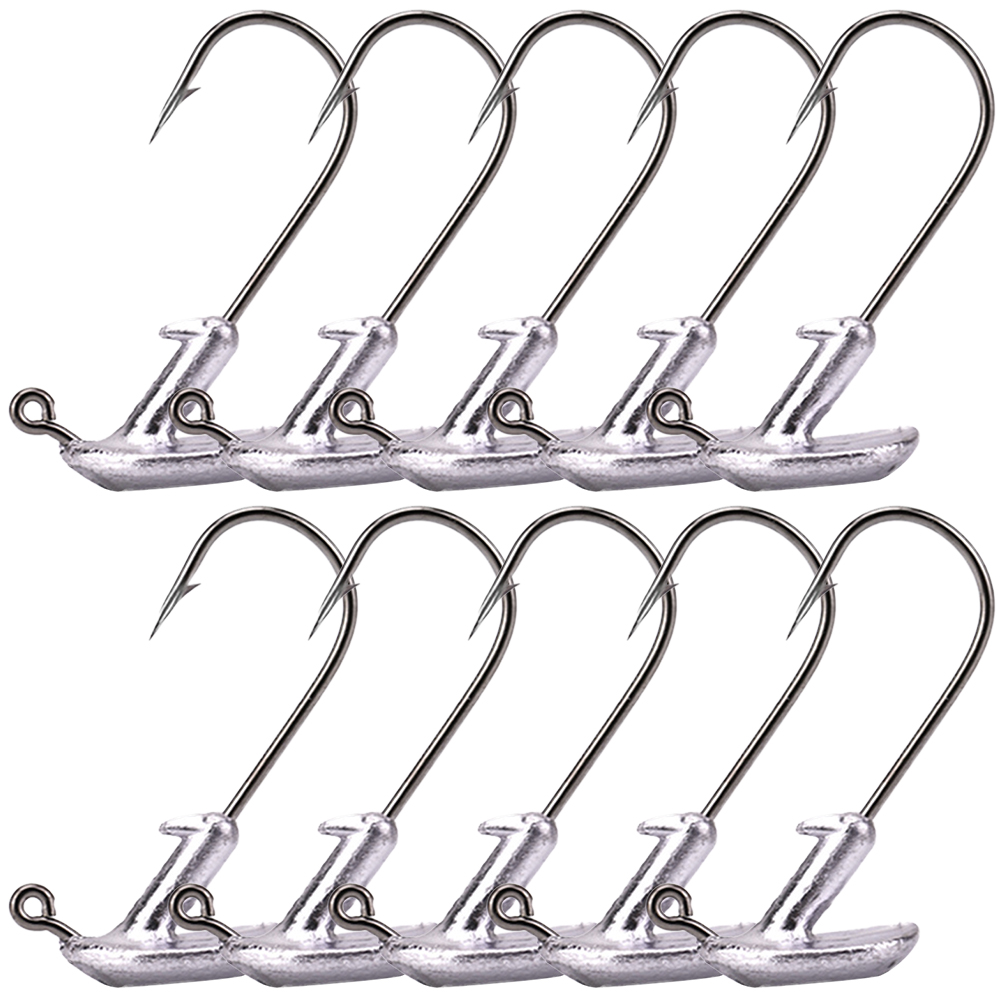 

10pcs Tumbler Fishing Hooks Carbon Steel Sharp Jig Bait Fishhooks Tackles, 10pcs5g, 501 Original