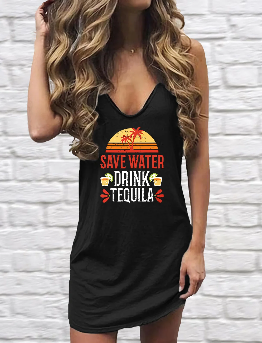 Save Water Drink Tequila Mini Dress