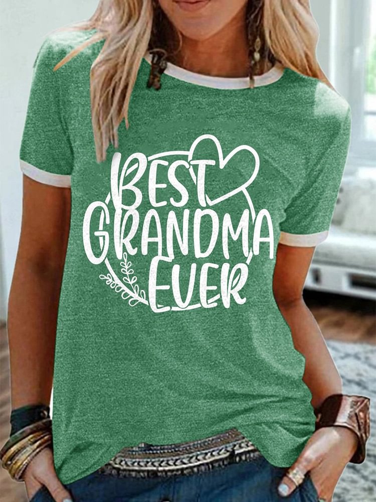 Bestdealfriday Best Grandma Ever Graphic Short Sleeve Tee