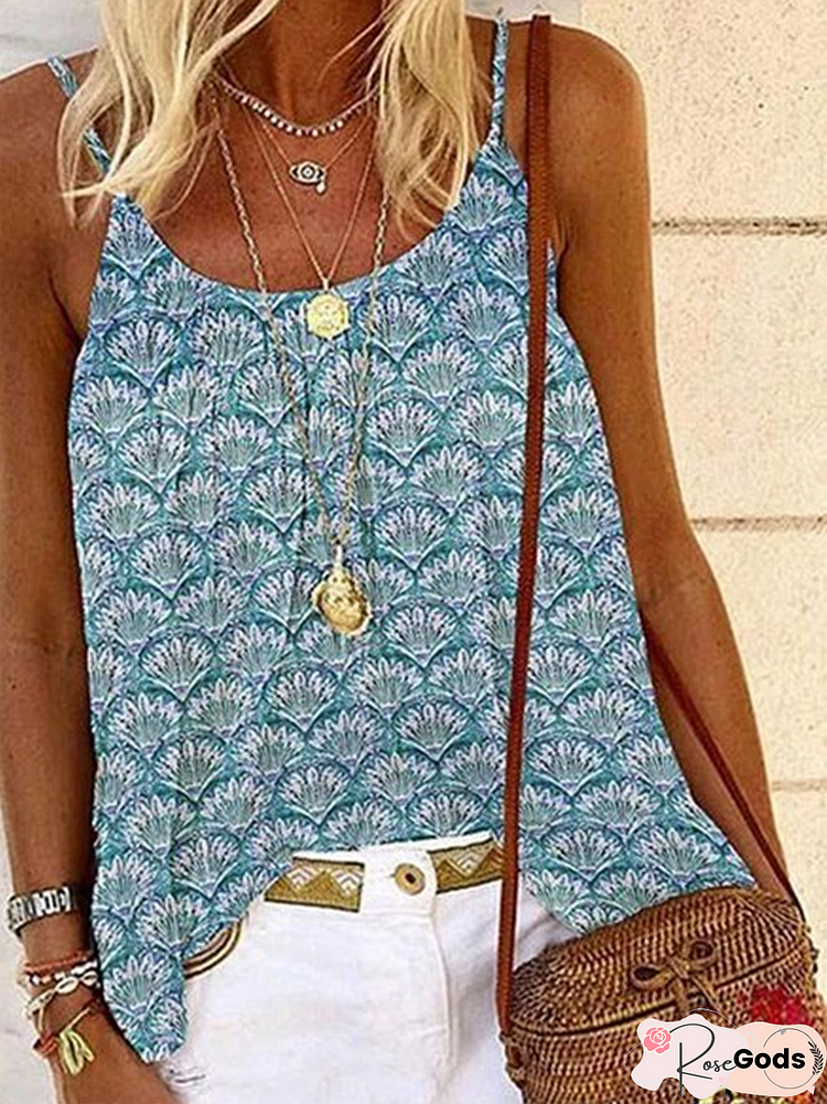 Sleeveless Printed Cami Top