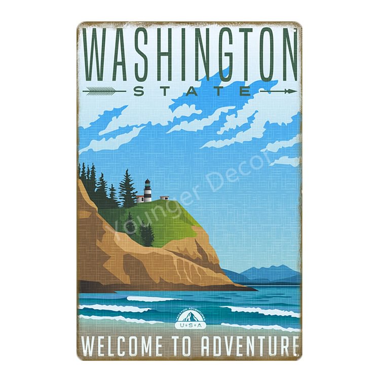 【20*30cm/30*40cm】The USA Countries Cities Travel - Vintage Tin Signs/Wooden Signs