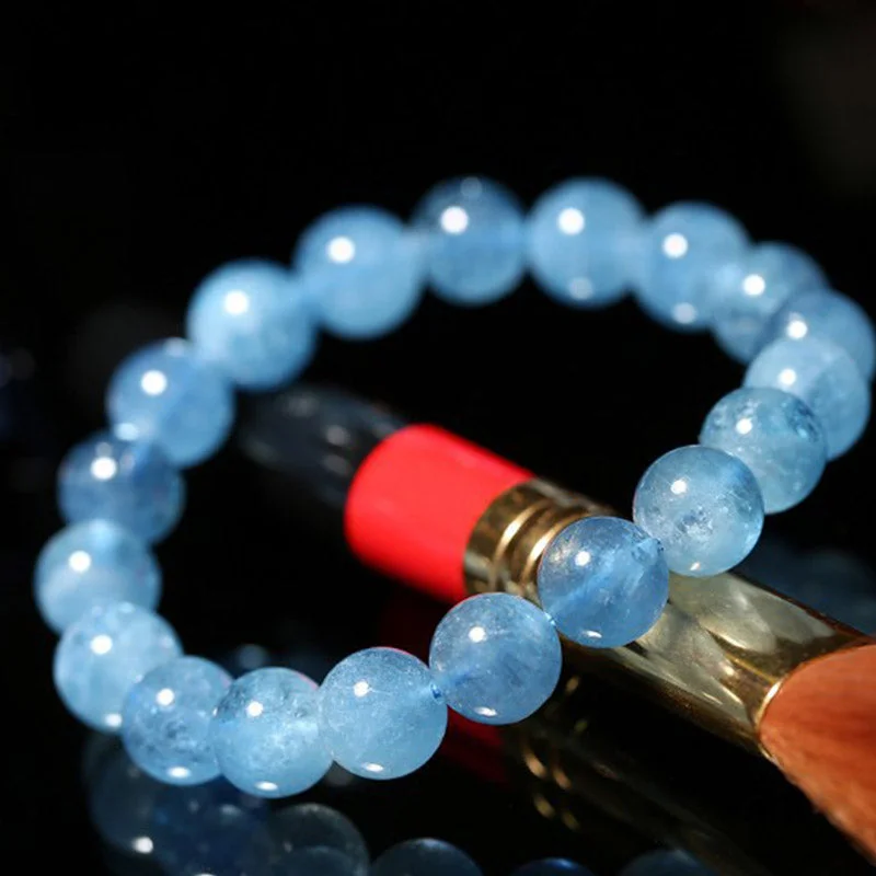 Aquamarine Beads Peace Healing Bracelet