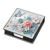 PU Flower Diamond Painting Notecard Box with 160 Sheets of Paper for Adults