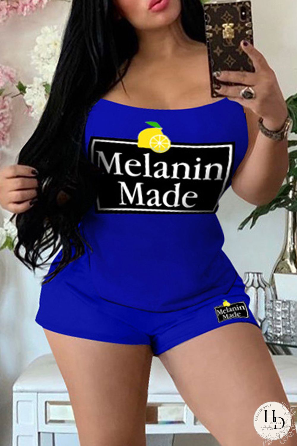 White Casual Living Print Vests Spaghetti Strap Sleeveless Two Pieces