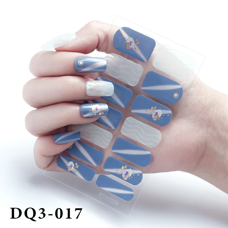 Churchf Nail Stickers Fashion Design Nail Polish Stickers Full Cover Nail Decorations for Manicure Self Adhesive Decals for Nails-Nail Inspo