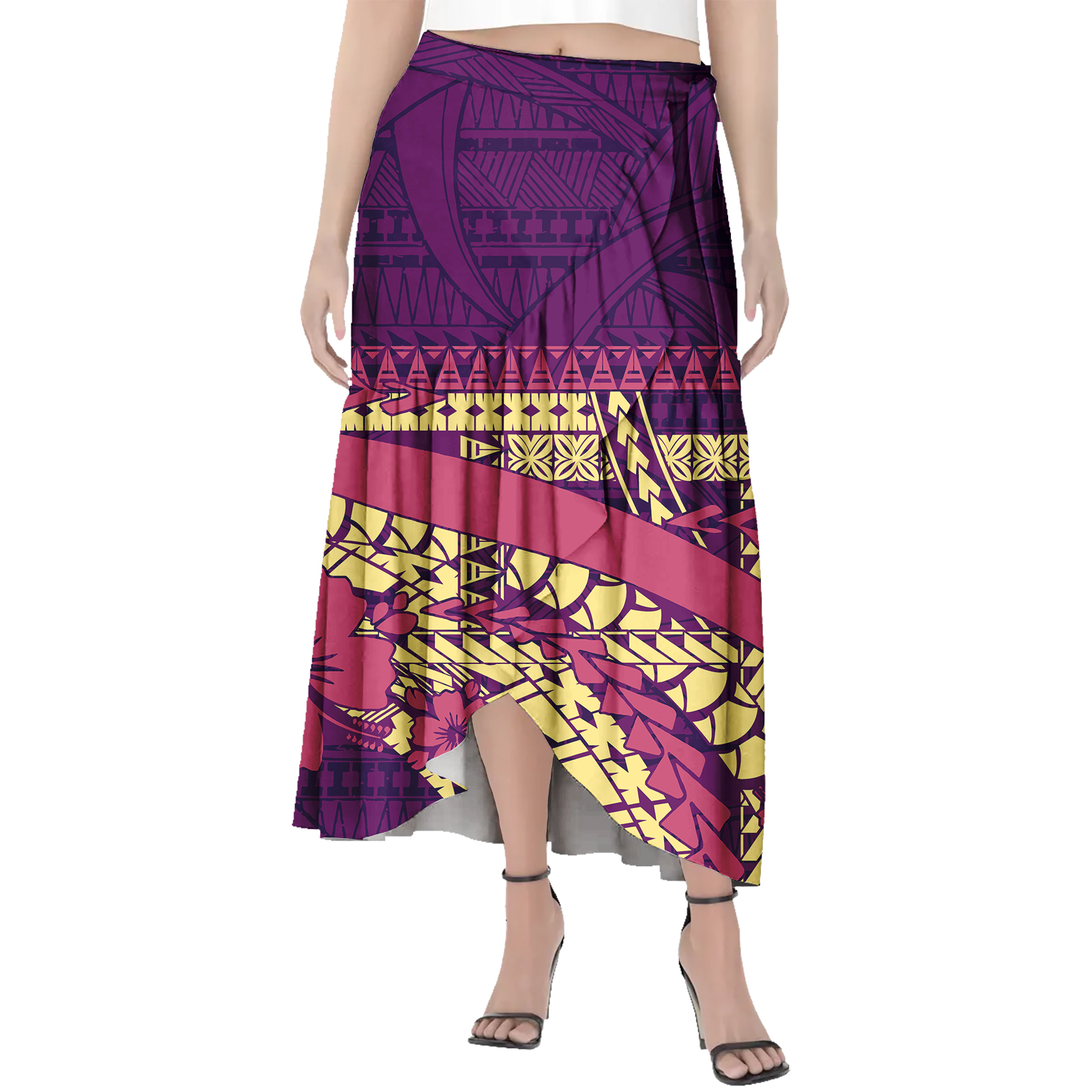 Korytires fairy dress women Fashion Summer Hawaii Long Skirts Women Vintage Print Woman Clothes Polynesian Female Maxi Skirt