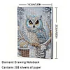 (US Local)5D DIY Owl Diamond Art Painting Notebook Kit Crystal Notepad Sketchbook Gifts