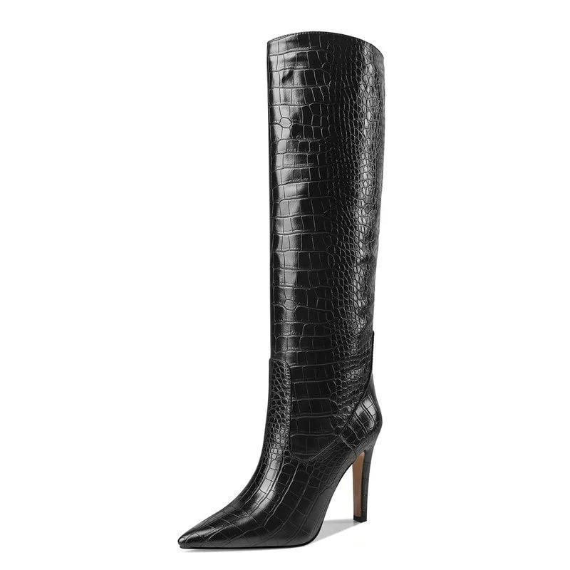 sexy knee high boots women nightclub shoes Big size 34-43 New brand women boots pointed toe stiletto high heels boots