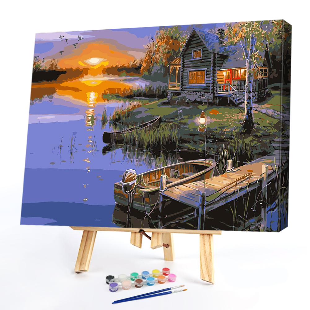 

40*50CM Paint By Numbers-Sand Boats, 501 Original