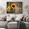Sunflower Butterfly And Text - 11CT Stamped Cross Stitch - 50*40cm
