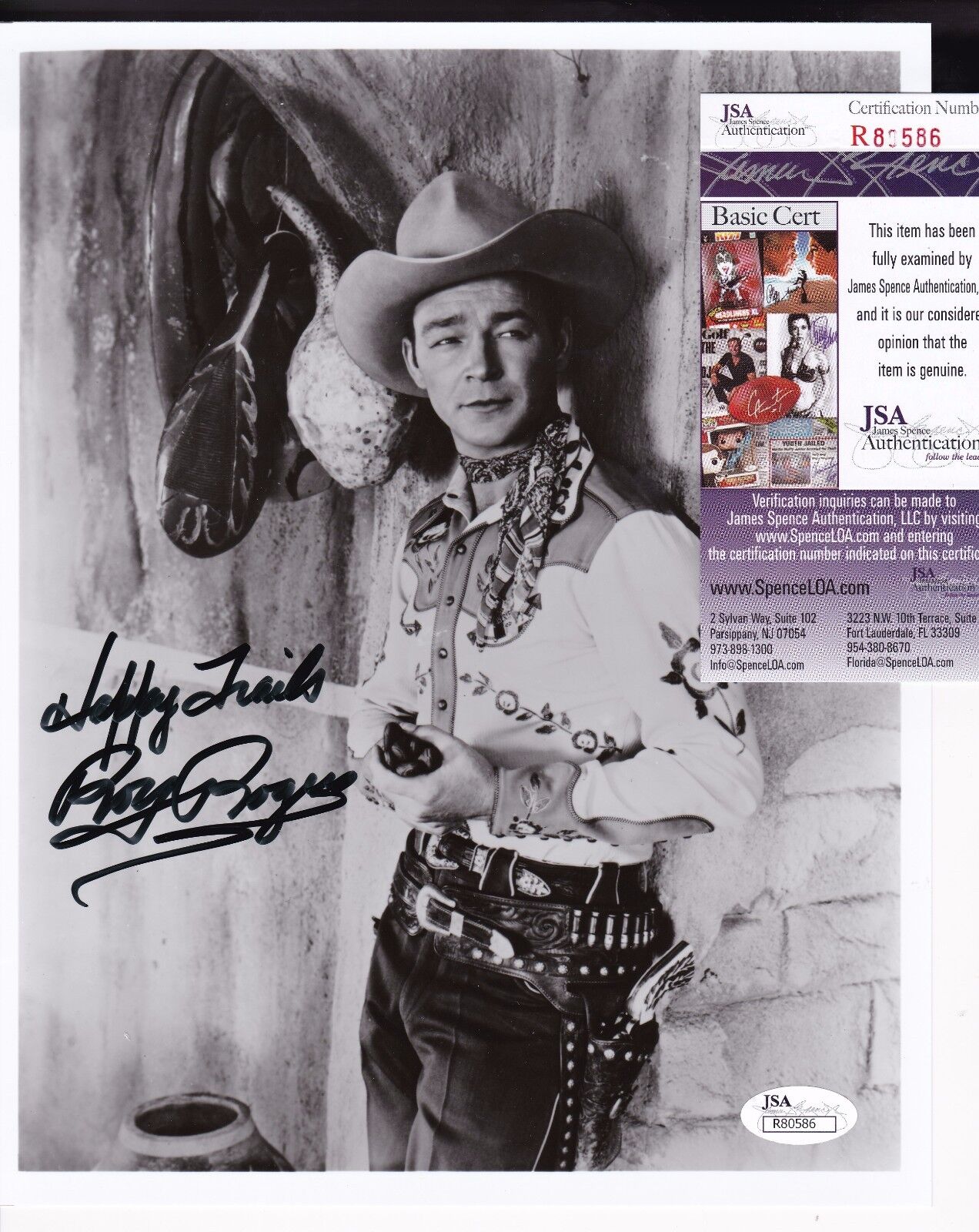 Roy Rogers Western Star Actor Signed 8x10 Photo Poster painting JSA Certified