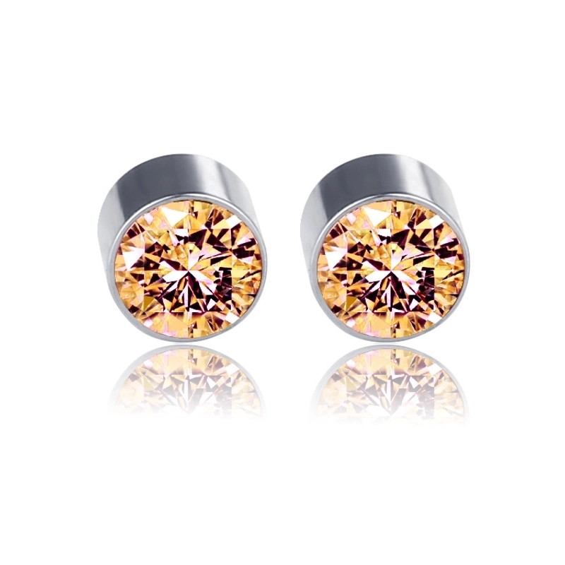 New Color Diamond Titanium Steel Magnetic Stud Earrings