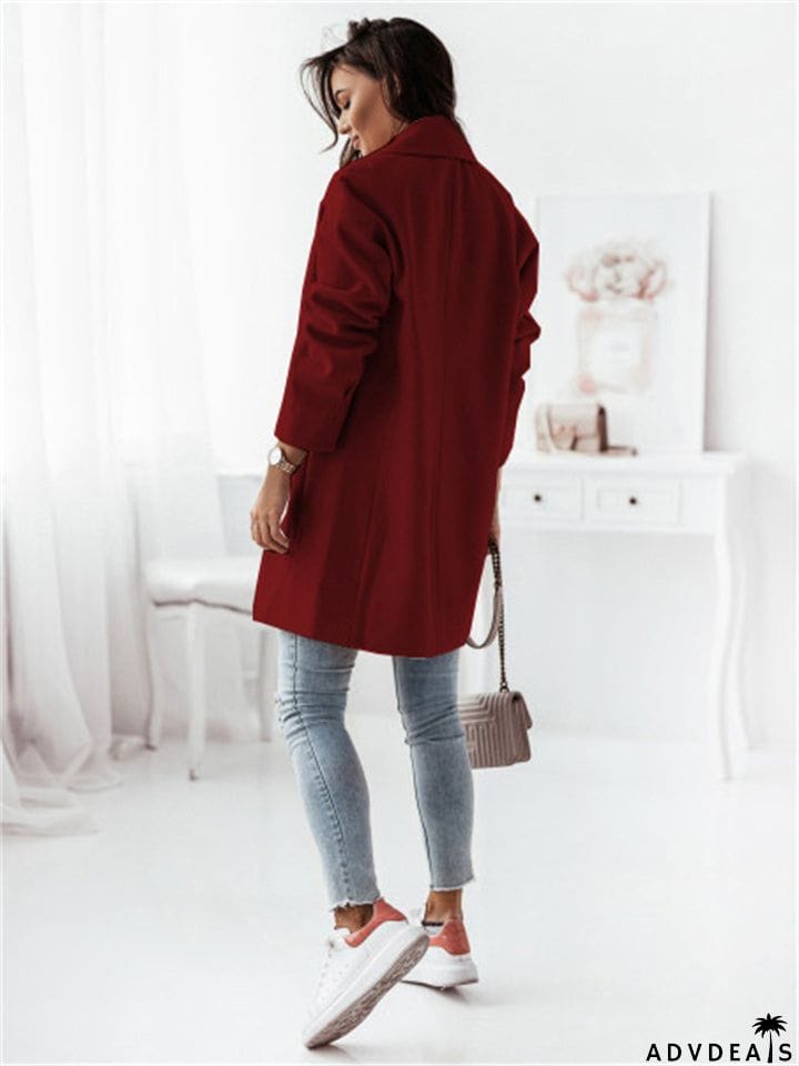 Women's Elegance Double-Breasted Suit Collar Coats