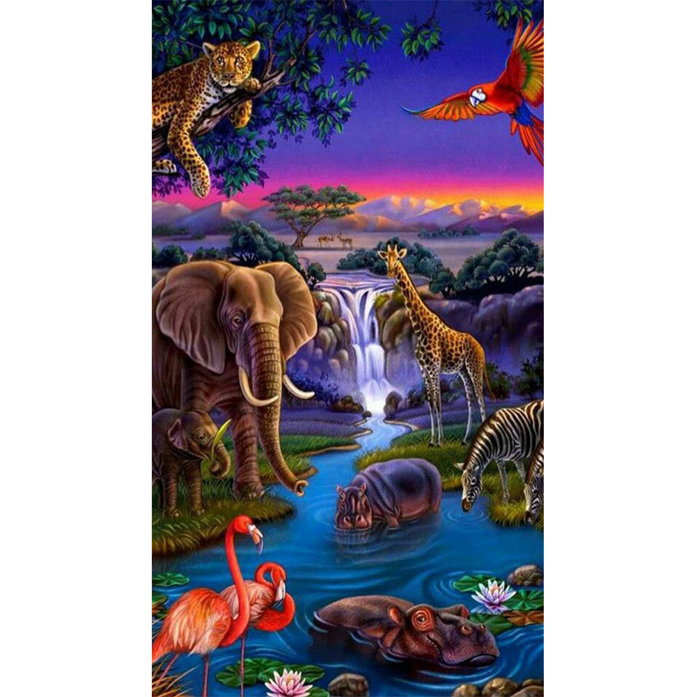 

Animal Park - Round Drill Diamond Painting - 40*80CM (Big Size), 501 Original