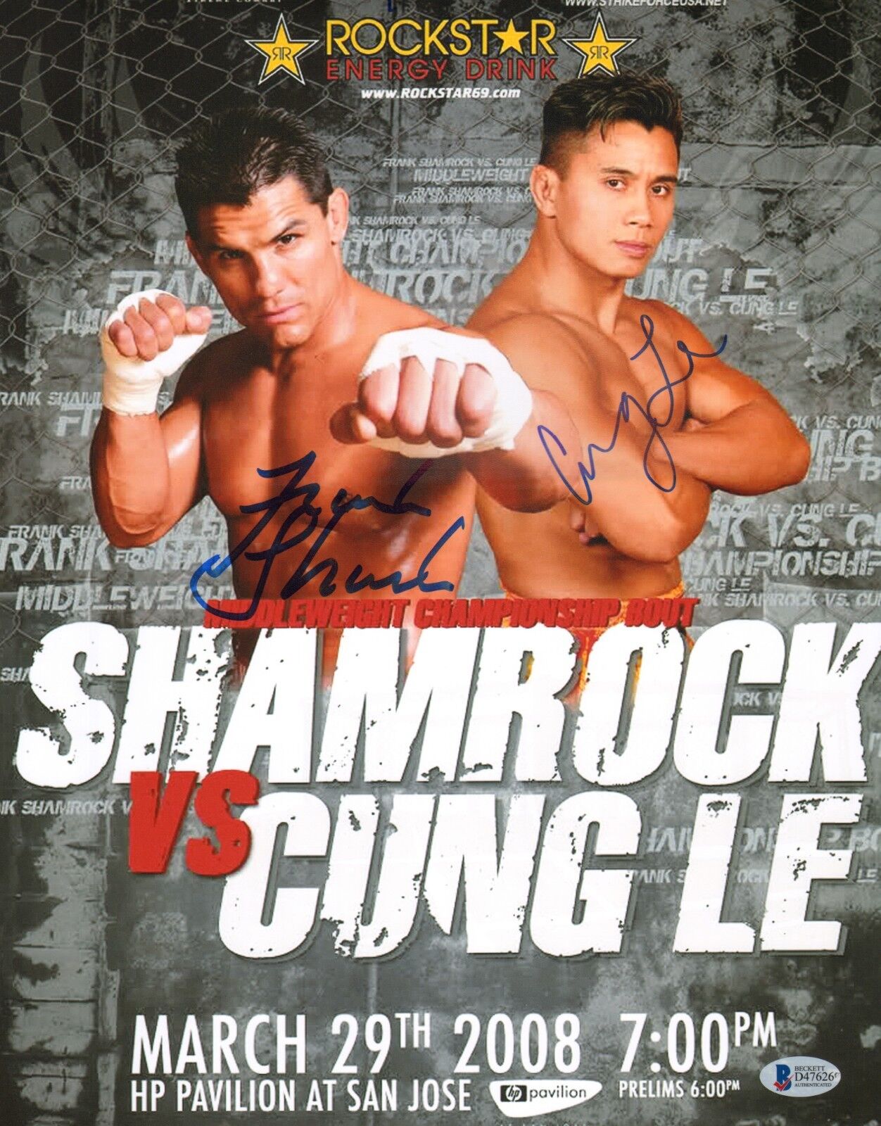 Cung Le & Frank Shamrock Signed UFC 11x14 Photo Poster painting BAS COA StrikeForce Fight Poster