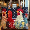 Funky Chicken Quilted Tote Bag🔥All items are shipped in a default size of 15x14 inches.