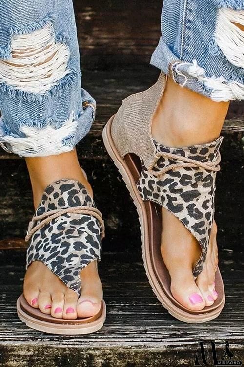 MidiSono - Lace-up Zip Flat Sandals